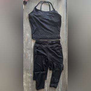 SWEATY BETTY London leggings and sports bra set black cheetah